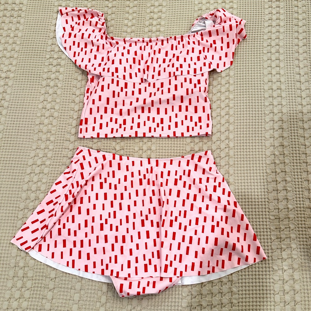 Kortni Jeane Red and White Bikini Set